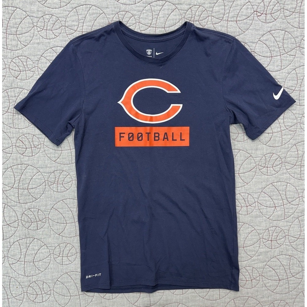Nike Chicago Bears T-Shirt Navy Blue Dri-Fit Athletic / Men's Small